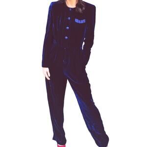Vintage Crushed Velvet Jumpsuit